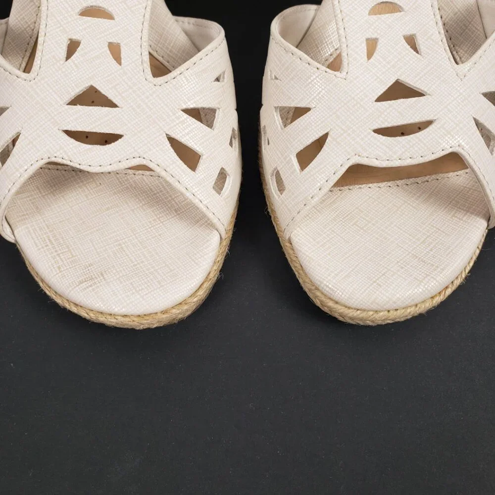Croft & Barrow Sandals Sz 7 Womens 2.5" Cork Heel Adjustable Shoes Wedge - Picture 7 of 14